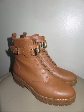 Micheal Kors Combat Boots with Gold detailing